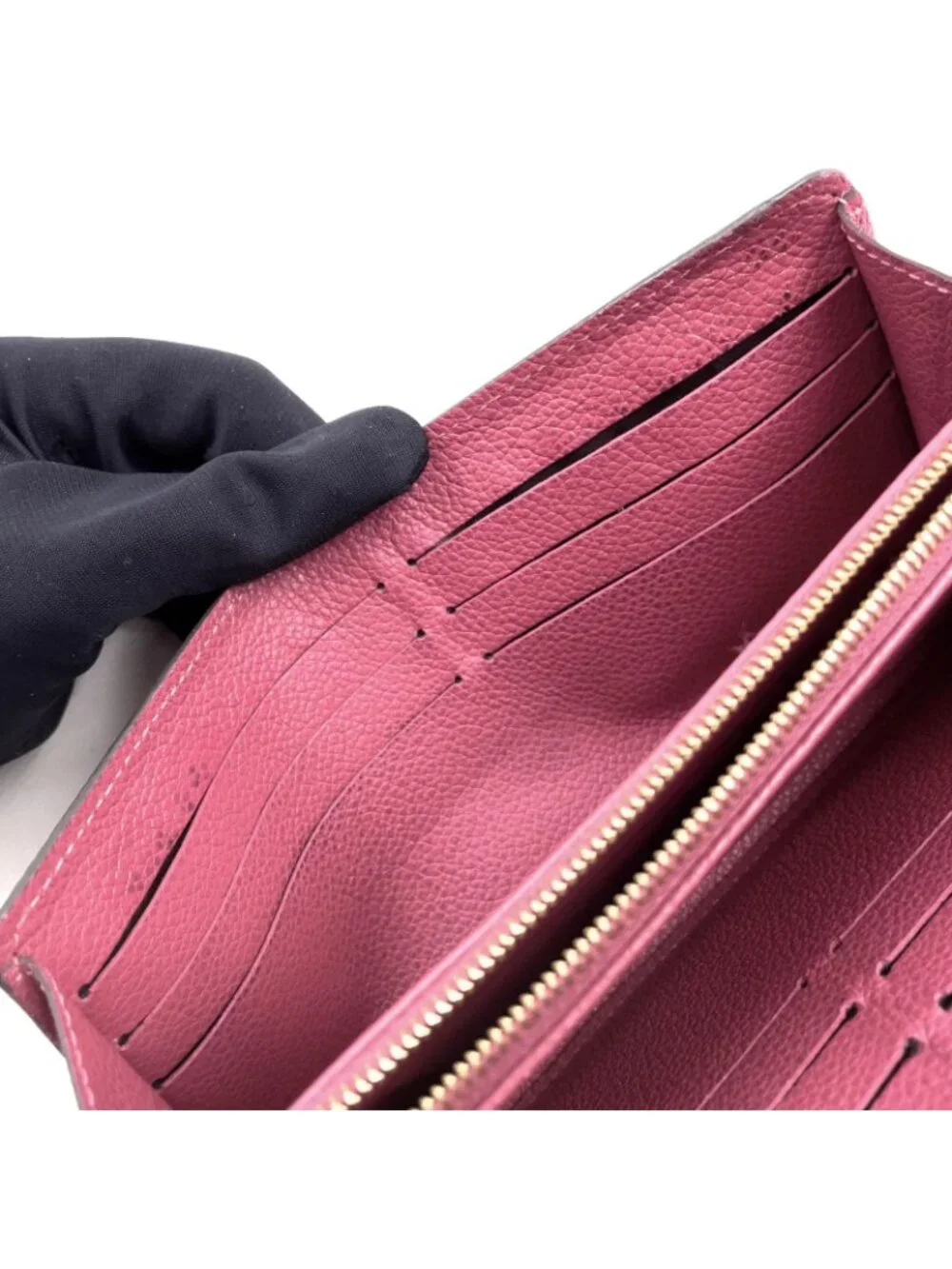 Louis Vuitton Portefeuille Sarah Monogram Empreinte Leather Pink Wallet Gold